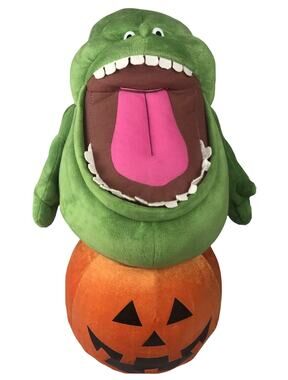Halloween Ghostbusters Slimer On Pumpkin Plush 2016 Gemmy 24” Tall Greeter